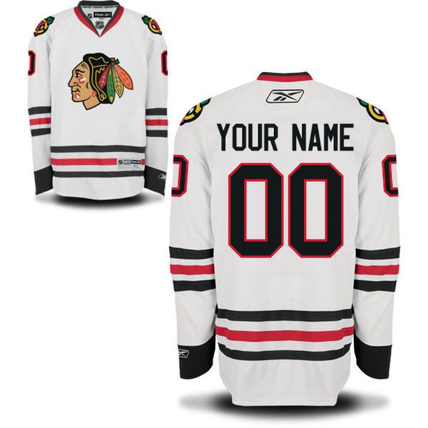 Reebok Chicago Blackhawks Men Premier Away Custom NHL Jersey - White